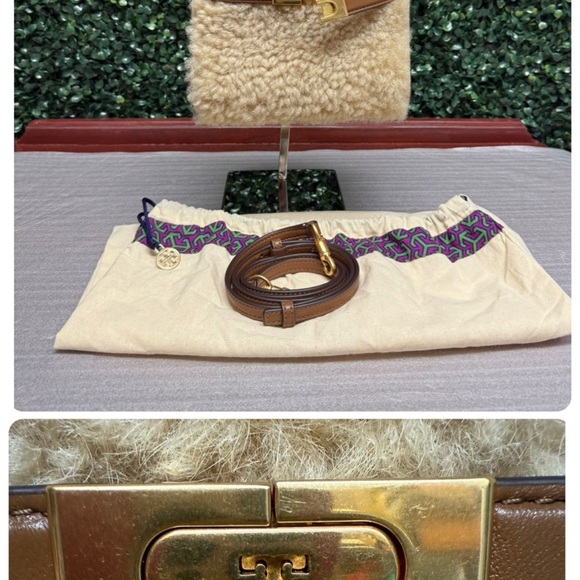 Tory Burch Lee Radziwill PetTory Burch Lee Radziwill Petite Double Bag Shearling - Picture 12 of 12